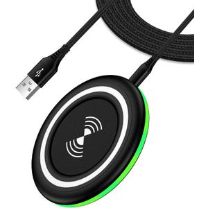 15W Samsung Wireless Charger Fast Charging Pad for Samsung Galaxy S26 S25 Edge S24 Ultra S23 S22 S21 S20 Z Flip 7 FE 6 5 4 3 Z Fold 7 6 5,Wireless Charging Station Charger Mat for iPhone 17e 17 16 15 (Black)