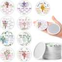 Christian Gifts Compact Mirror - 36Pcs Flower Cross God Say You are Bible Verse Mini Compact Mirrors Inspirational Small Portable Pocket Makeup Mirror for Purse Church Party Favors for Women