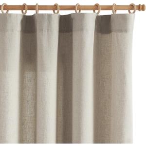 jinchan Soft Linen Curtains, Extra Long Tan Curtains 120 Inches Long, Light Filtering Farmhouse Drapes for Living Room Bedroom, Dark Taupe Drapes Set 2 Panels (W50 x L120, Tan) (50"W x 120"L (Pack of 2))