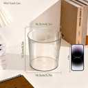 Bathroom Trash Can 6.5 x 5.7 x 6.1 Inch Small Trash Can Plastic Wastebasket Large Capacity Clear Round Garbage Can for Bathroom Bedroom Office Kitchen Dorm Room (S)