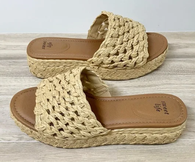 Sweet Life Lisa Wicker Women's Sandals Size 9.5