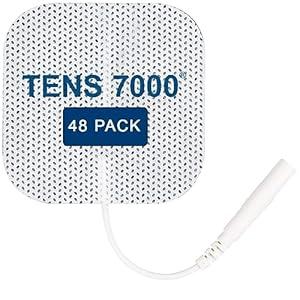 Official TENS 7000 OTC Electrodes Machine Electrode Pads - 48 Pack, Premium Quality OTC TENS Unit Replacement Pads, 2" X 2" - TENS Unit Pads Compatible with Most TENS Machines Value Pack