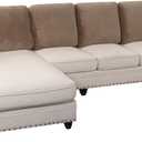 PrinceDeco Sectional Couch Covers Velvet Cushion Covers for Sectional Couch Washable Cushion Covers for Sectional Sofa Pet Friendly Sectional Sofa Slipcovers(1 Chaise Back+ 3 Sofa Back,Taupe)