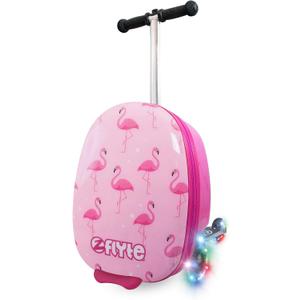 Flyte Scooter Suitcase Folding Kids Luggage, 18 Inch Hardshell, Ride On with Wheels, 2-in-1, 25 Litre Capacity