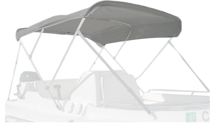 4 Bow Marine Grade Fade and Crack Resistant Bimini Top Replacement Cover, Heavy-Duty Waterproof and UV-Proof Sun Shade Boat Canopy, Easy Install Zipper Sleeve Boat Awning/Without Frame, Grey