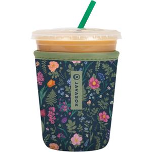 Sok It JavaSok Iced Coffee & Cold Soda Insulated Neoprene Cup Sleeve (Spring Noir, Small: 16-20oz)