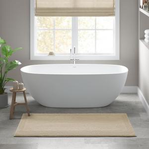 Madison Park Splendor Reversible 100% Cotton Tufted Bathroom Rug-3000 GSM Hotel Quality Luxurious Plush Medium Pile Bath Mat Absorbent, Quick Dry, Shower Room Dcor, 24"x60" Natural (5' x 2' (Rectangular))
