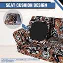 Stretch Couch Covers for 4 Separate Cushion Couch Sofa-Floral Printed Couch Sofa Cover,Washable Sofa Slipcover,Pet Friendly Furniture Protector with Elastic Bottom,Universal Fit for Home(Couch,Cover) (X-Large Sofa, Black Pattern+brown)