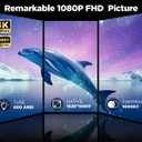 [Auto Focus/Keystone] DBPOWER Projector 4K with 5G WiFi and Bluetooth, FHD Native 1080P Outdoor Movie Projector with 4P4D/PPT/Zoom, Mini Home Projector Compatible w iOS/Android/HDMI/TV Stick