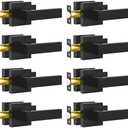 RAZCC Passage Door Lever, 8 Pack Matte Black Interior Door Handles for Hallway and Closet, Heavy Duty Square Interior Keyless Door Handles Non-Locking Door Knobs for Right & Left Side Door Two Missing