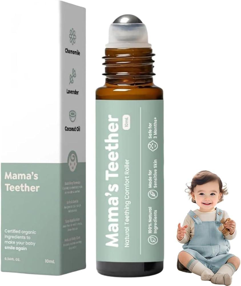 Mamas Teether: Teething Rol𝐥er, Natural Gentle Care Relief Rolle Natural Gentle (1pcs)