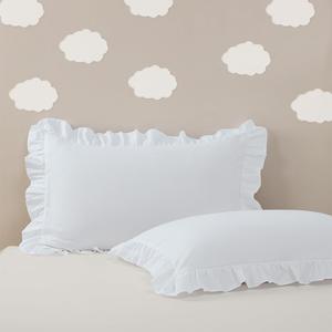 Microfiber 14x20 Pillowcases, White Pillow Covers Toddler Size Microfiber Pillows Cases, Soft Breathable and Non Shrinking Envelope Pillow Cases Ruffle Pillow Shams