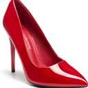 Womens High Heels 4 Inch Closed Pointed Toe Pumps Stiletto Heels for Women Dress Sexy Wedding Pumps, (6.5, Shinny Red)