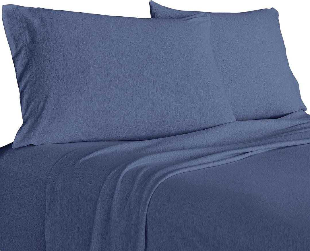 Brooklyn Flat Jersey Knit Sheet Set, French Blue, King