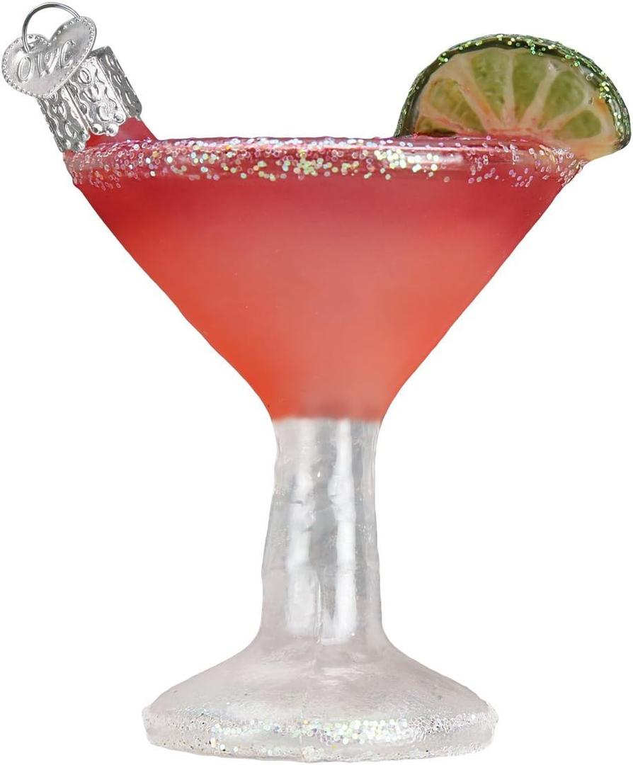 Old World Christmas Cosmopolitan Glass Blown Ornament for Christmas Tree, Handcrafted Holiday Decoration, Adult Beverages Collection