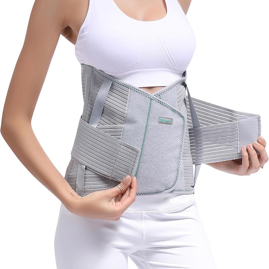 Entire Back Brace, Lumbar Support Belt for Women & Men, Adjustable Waist Trainer Belt for Entire Back Pain Relief,Keeps Your Spine Straight and Safe (L) 