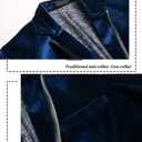 THWEI Mens Velvet Blazer Sport Coat Tuxedo Jacket for Prom Wedding Party Dinner, L