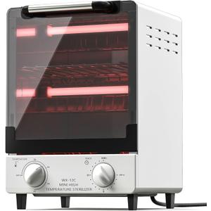 Sterilizer for Nail Tools, 12L Multifunctional High Temperature Cleaning Dry Box Stainless Steel with Temp Control, Timer, 2 Stainless Trays, Tweezer Sterilizer, Nail Salon Equipment, 110V 1000W