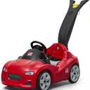 Step2 Whisper Ride Cruiser Kids Push Car, Ride On Toy, Stroller Substitute, Includes Seat Belt & Horn, Made of Durable Plastic, Max Weight 50 lbs., For Toddlers 1.5-4 Years Old, Red