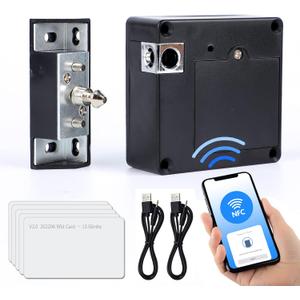 CODACE RFID Cabinet Lock, Smart NFC Electronic Locks for Wooden Cabinet Cupboard Pantry Drawer-2Pack