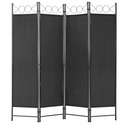 FDW 4-Panel Black Steel Room Divider