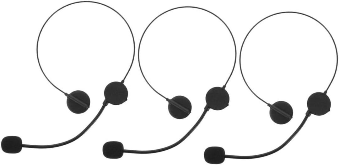 Kisangel Toy Headset Prop Fake Microphone Headset Costume Accessory for Kids Party Dress up Cosplay Stage Show 7.08X4.92X0.39In