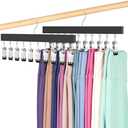 Legging Organizer for Closet, Pants Hangers with Clips Holds 20 Leggings, Jeans, Hats, Shorts, Socks, 360° Rotating Space Saving Hanging Clothes Organizer for Closet Organizers and Storage 4Pcs