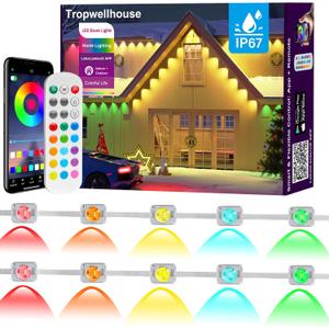 Permanent Outdoor Lights for House, 100ft RGB Smart LED Eave Lights with APP & Remote Control, IP67 Waterproof for Outdoor Decorations Including Halloween, Christmas, and Daily Lighting
