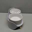 Elevated Slow Feeder Dog Bowls - Ceramic Food and Water Bowl Set with Stand - Raised Pet Dishes for Small and Medium Sized Dogs (White)