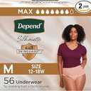 Depend Silhouette Adult Diapers, Incontinence & Postpartum Bladder Leak Underwear for Women, Maximum Absorbency, Medium, Pink, 56 Count (2 Packs of 28), Packaging May Vary