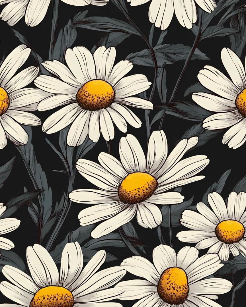 Black Floral Peel and Stick Wallpaper Vintage Boho Leaf Contact Paper Daisy Flower Wall Mural Home Vinyl Waterproof Self Adhesive Removable Renter Friendly Wall Paper 17.5" x 118"