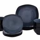 Tabletops Gallery Gabrielle Dinnerware Set - Black 11 Pcs
