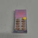 BTArtbox Press On Nails Short - 3D Gold Sculpting Almond Press On Nails with Glue for Women, Opaque Soft Gel Glue On Nails in 16 Sizes - 32 Stick On Nails Kit, Metalhead