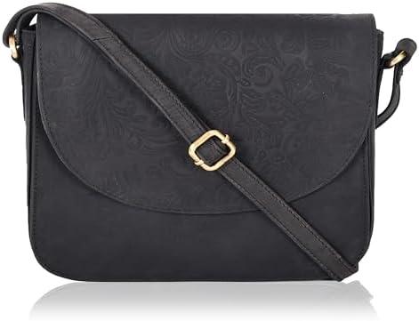 Genuine Leather Shoulder Crossbody Purse For Women with Adjustable Strap, Mobile Pocket & Outside & Inside Zipper