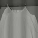 Womens V Neck Spaghetti Strap Tank Tops Dressy Casual Camisole Blouses Sleeveless Loose Cami Basic Tank Shirt (Large, Adj Strap Off Wht)