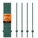 Metal Fence Post 5feet, Heavy Duty Garden Fence Post for Holding Wire Fence, Sign U Post Pack of 10 Sturdy Outdoor No Dig Fence Post for Garden Yard  Green