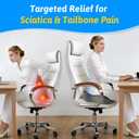 Seat Cushion for Tailbone & Sciatica Pain Relief Certified & Ergonomist-Designed Tapered Front Edge Reduces Thigh Pressure Wide Memory Foam for Office Chair, Car, Wheelchair