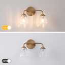 Daunton Vintage Brass Vanity Light, 2-Light Bathroom Lighting Fixtures Over Mirror, Elegant Vanity Lighting for Bathroom with Clear Glass Shade, Gold Wall Sconce Lighting for Bedroom, Living Room