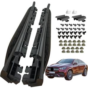 Running Boards Side Pedal Compatible with 2020 2021 2022 2023 2024 Mercedes Benz GLE-Class Coupe C167 GLE 53 AMG GLE 63 AMG Side Steps with Brackets,2 PCS Right & Left Side Step Rail Nerf Bars(Black)