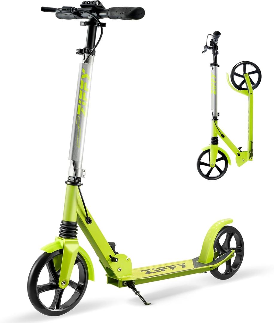 JOVA ZIFFY Scooter for Kids with Hand Brake, Foldable Kick Scooter for Ages 6-12, Lightweight Scooter for Boys with 4 Adjustable Heights, ABEC9 Bearings, Supports Up to 220 lbs