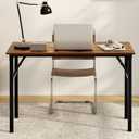 Need Office Computer Desk - 47.2L Sturdy and Heavy Duty Folding Laptop Table,Writing Table/Home Office Desk/Sewing Table,No Assembly Required,Rustic Brown AC5FB(120 * 60)