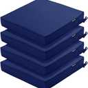 4 Pack Outdoor Chair Cushions 19 x 19 Inch Water Resistant Patio Chair Cushions with Tie 3 Year Color Fastness Thick Outdoor Seat Cushion for Garden Lawn Patio Furniture Navy