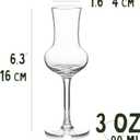 Crystal Grappa and Cordial Glasses | Set of 6 | Small 3 oz Long Stemmed Spirit Glassware for Liqueur, After Dinner Drink, Aperitif, Digestive | Italian Tulip Shaped Liquor Stemware for Nosing, Sipping