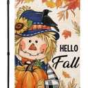 2 x Hello Fall Garden Flags 12x18 Inch Double Sided Burlap Autumn Flags