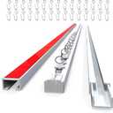 UrbanRed Self Adhesive Curtain Track (3 Meter, 9.8 ft) for Smooth Ceiling or Wall - No Drill, Screws, Ceiling Curtain Track, Curtains Rod, Ceiling Mount, Adhesive Curtains Rod (Non-Flexible)