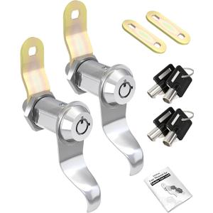 RV Locks for Storage Door 1 1/8 INCH, Camper Storage Locks for Travel Trailer Compartment Cabinet Drawer with Keys 1 1/8", Pack of 2 Locks with 4 Keyed Alike with Manual