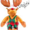 Gfilay Dancing Rudolph The Red-Nosed Reindeer Animated Plush Toy Christmas Singing Stuffed Animals