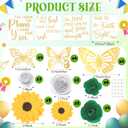 Suncalla 36 Pcs Green and Yellow DIY Graduation Cap Decorations Kit, 20 Roses Sunflower Flower Heads 4 Inspirational Quote Glitter Stickers 12 3D Butterfly for Grad Cap Topper DIY Art Gift