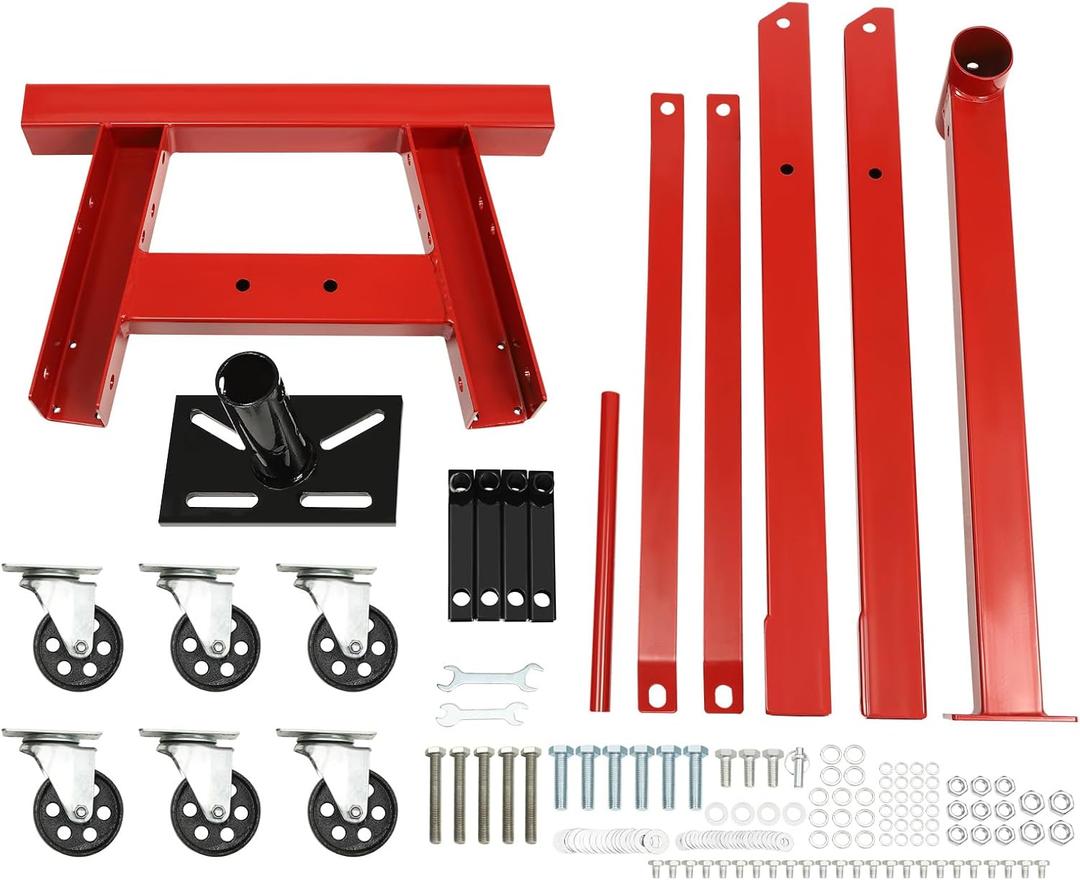 Engine Stand,2000 lbs Steel Rotating Engine Stand with 360 Rotating Head, 6Universal Caster Wheels,4 Mounting Head Bolt Holes, Safety Lock,Foldable Design Easy Storage for Automobile FactoriesRed