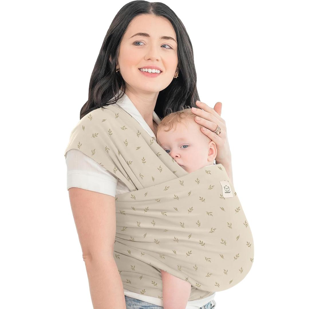 KeaBabies Baby Wrap Carrier  All in 1 Original Baby Carrier Newborn to Toddler Sling, Easy to Wear, Hands Free Bonding, Lightweight, Breathable Infant Wraps (Leafy)